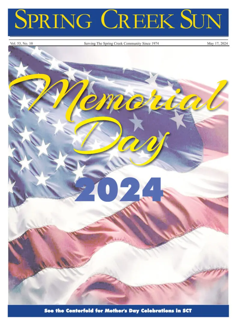 American flag with 'Memorial Day 2024' text honoring fallen soldiers.