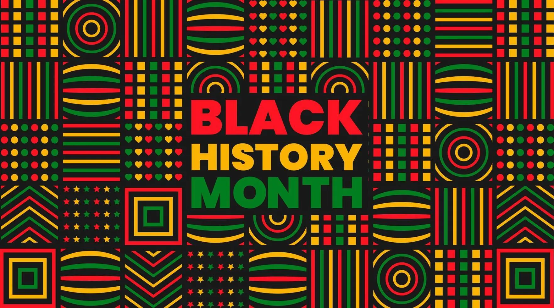 Black History Month geometric pattern background.