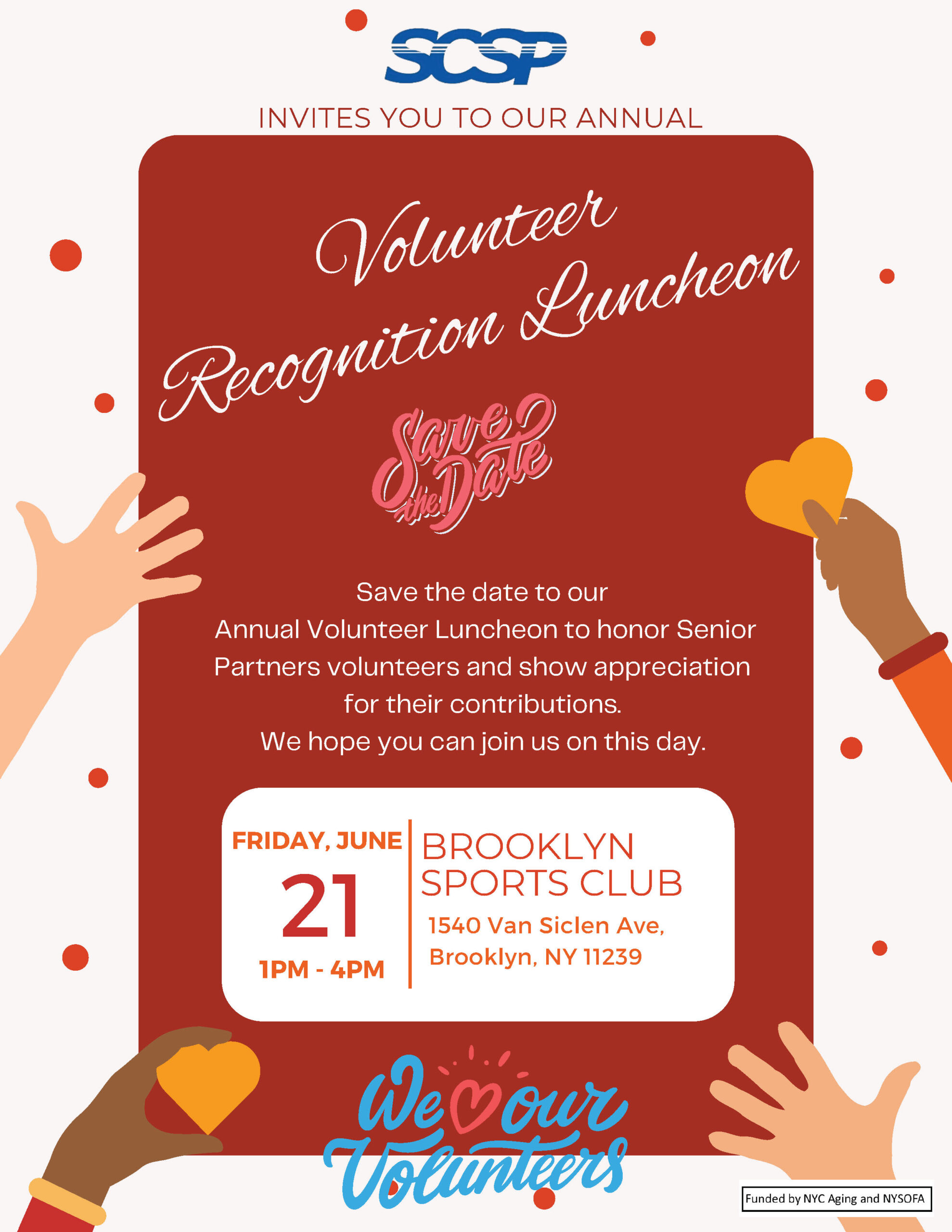 Volunteer Recognition Luncheon Save the Date Flyer 2024